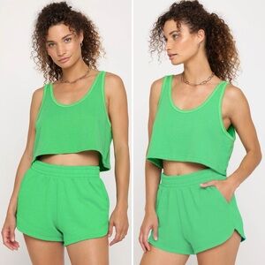 Spiritual Gangster Bree Boxy Tank Palm Green Size Medium French Terry NWT